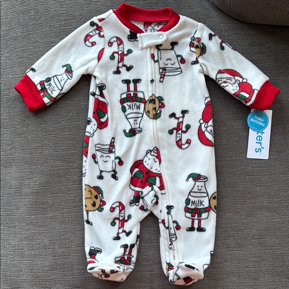Carter's Other - NWT Carter's fleece holiday Christmas zip up sleeper 3 months